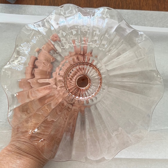 Pink Depression Glass Bon Bon  or Petits Fours Serving Dish - Picture 5 of 6